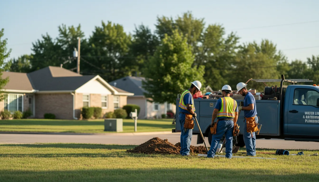 Residential water line and bathroom plumbing service in Locust Grove, AR